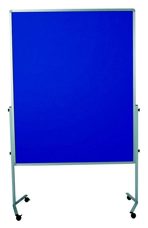 PREMIUM Lavagna per presentazioni mobile 150x120 cm in tessuto blu scuro