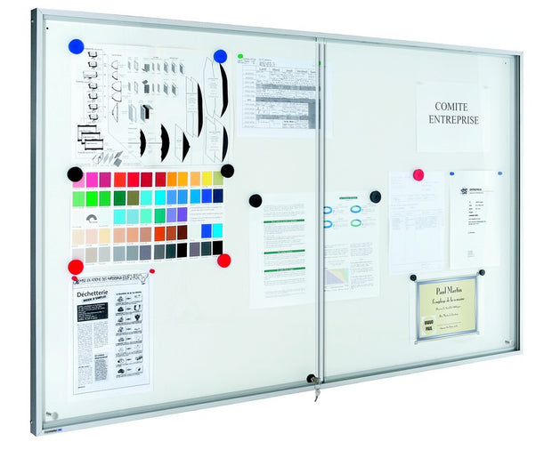 PREMIUM Bacheca da interno ad anta scorrevole 69;0 x 95;0 cm