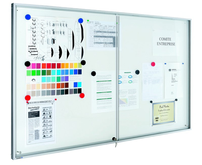 PREMIUM Bacheca da interno ad anta scorrevole 95;0 x 112;0 cm